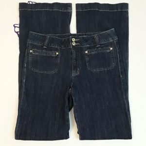 Cache straight leg jean with embellishment 0029